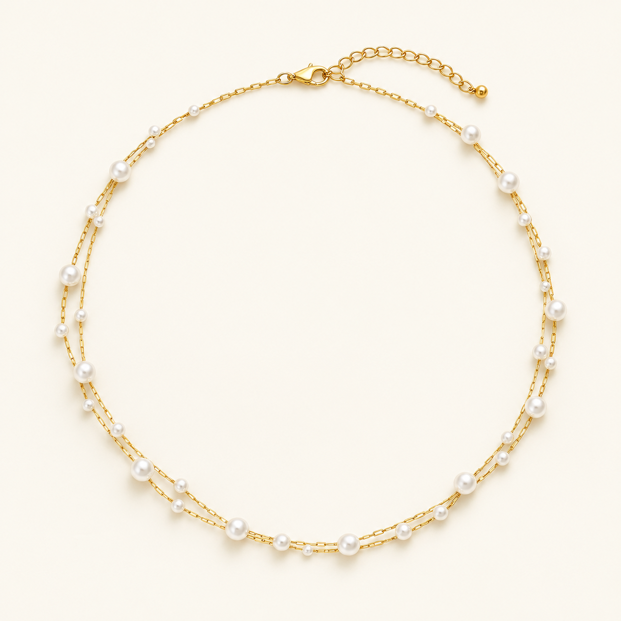 Pearl Chain Choker Necklace