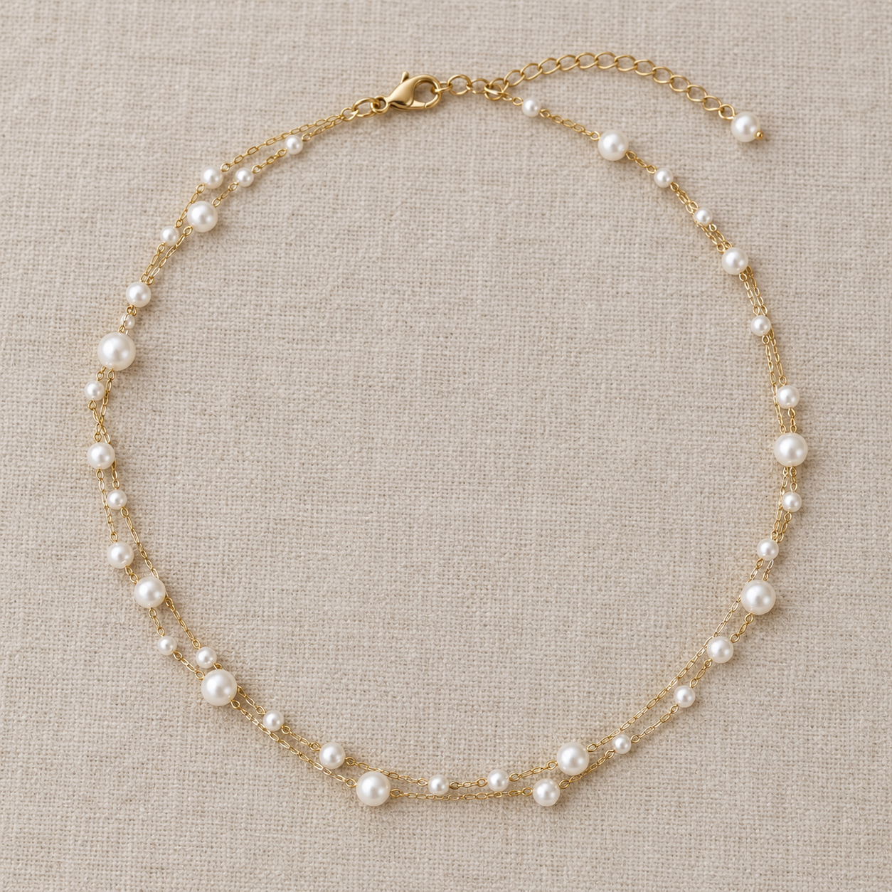 Pearl Chain Choker Necklace